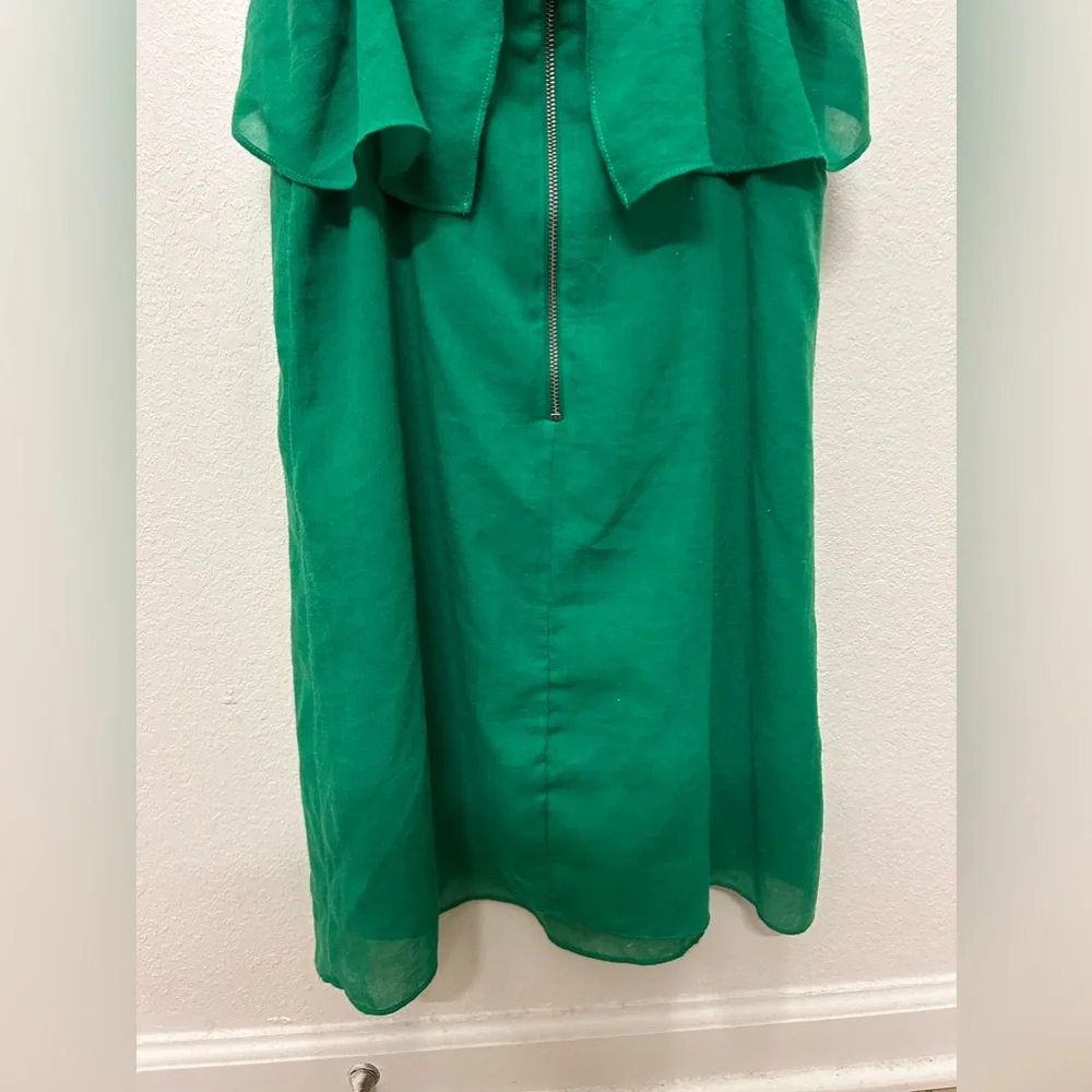 Alice + Olivia Etta Ruffle Mini Dress in Kelly Green - Picture 6 of 9